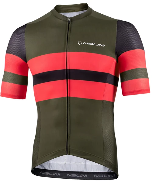 Nalini Linear Coral Red Green Jersey