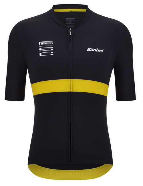 Pirelli Sport Club Stripe Black Yellow Jersey Front