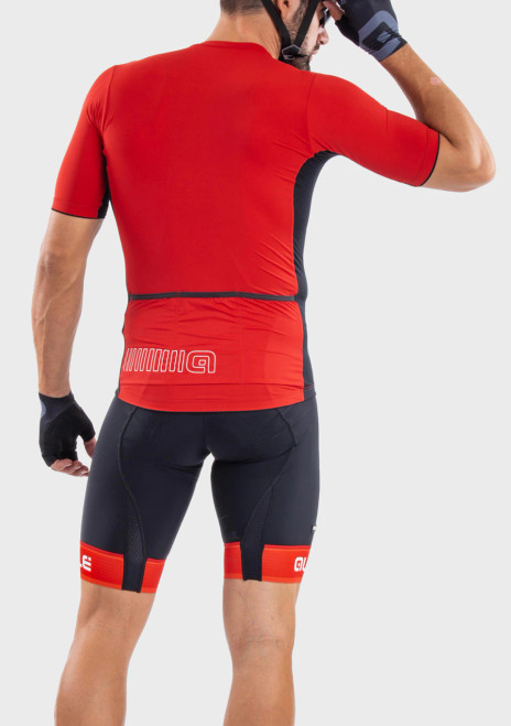 ALE' Color Block Solid Red Jersey