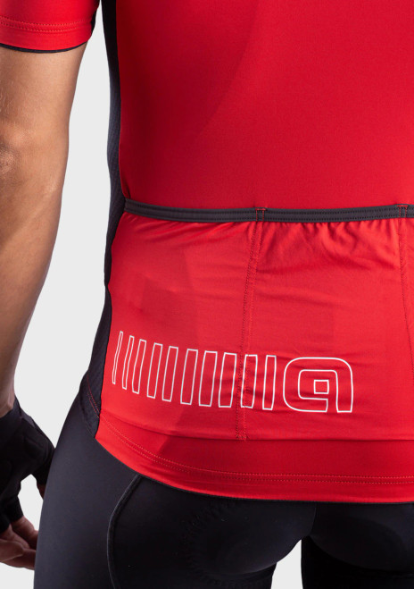 ALE' Color Block Solid Red Jersey