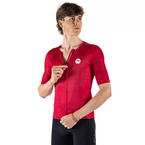 Nalini Pure Silver Cherry Red Jersey Rider