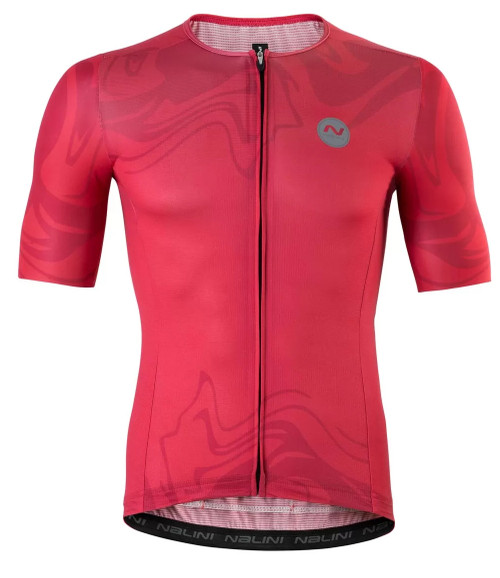 Nalini Pure Silver Cherry Red Jersey | italian Cycling Jerseys