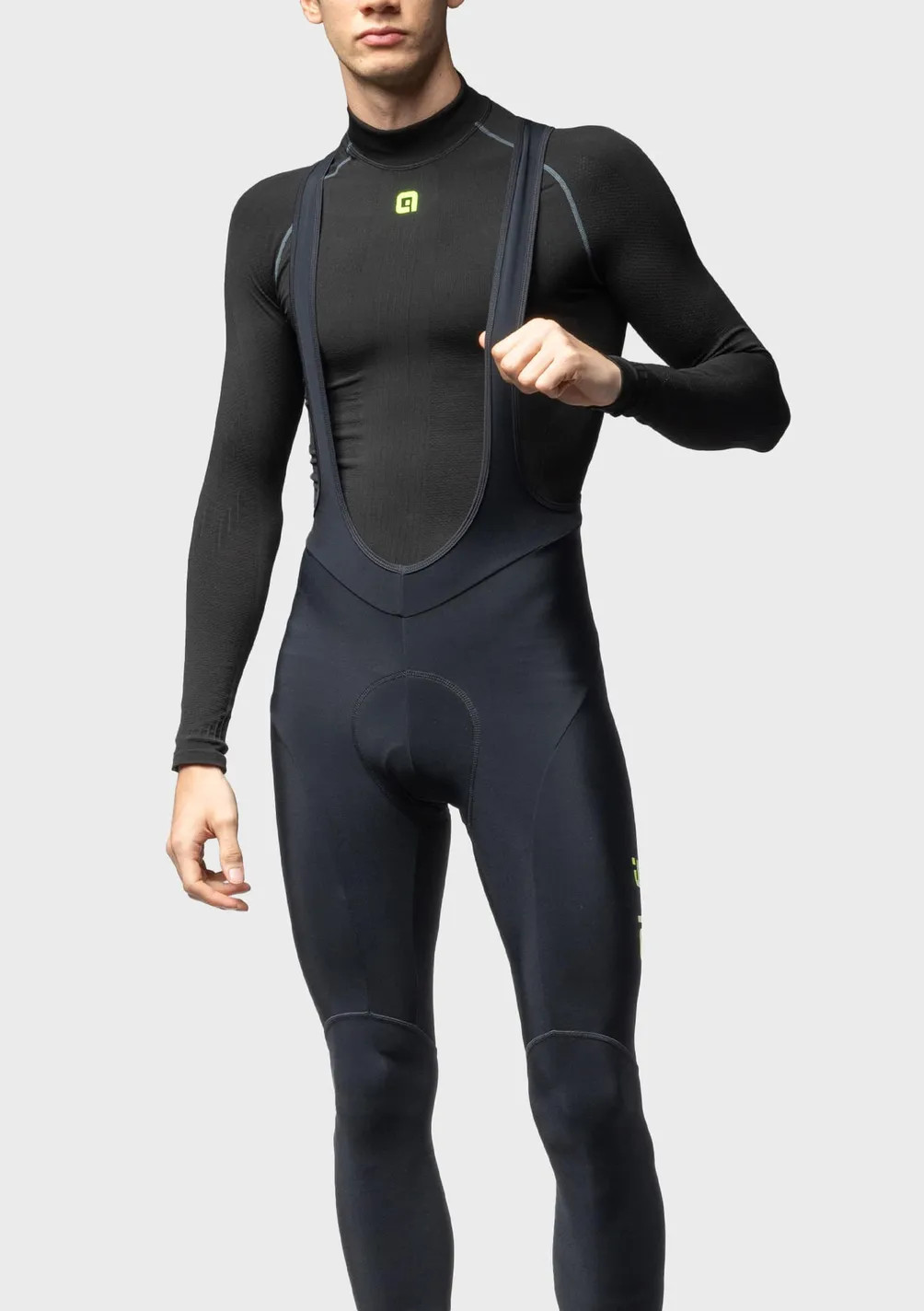 ALE' Pragma Winter 4H Pad Black Bib Tights | Italian Cycling Bibs