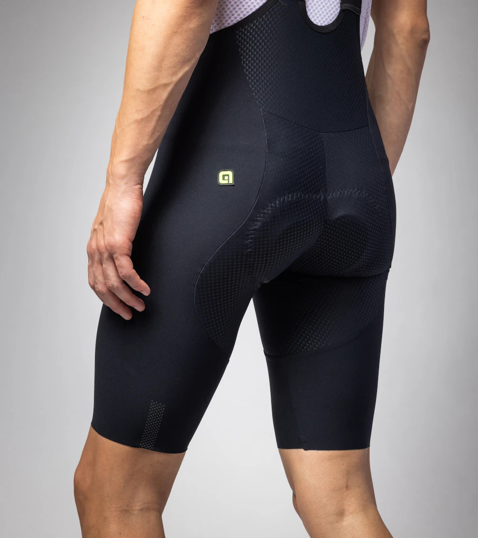 ALE' Voltage R-EV! 12H Pad Black Bib Shorts | Italian Cycling Bibs