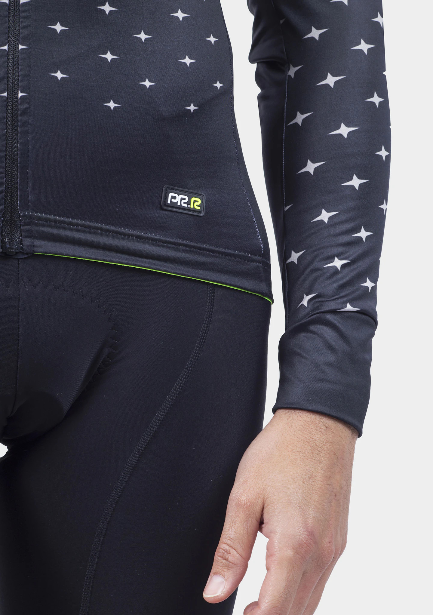ALE' Stars PR-R Black Grey Long Sleeve Jersey | Cycling Winter