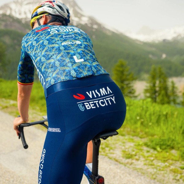 2024 Visma Lease A Bike Tour De France Renaissance Blue Bib Shorts