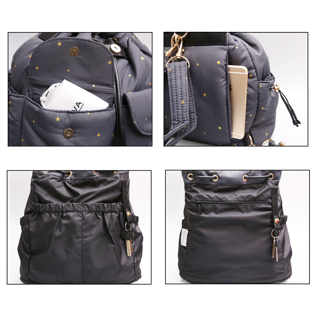 Vovarova Water Repellent 2 Way Drawstring Backpack - Twinkle