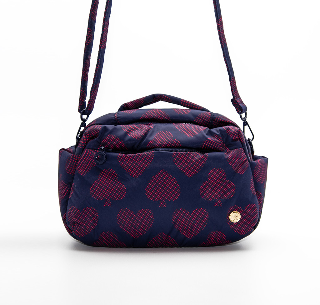 VOVAROVA 2-Way Mini Boston / Shoulder Bag - SPADE GLAMOUR - NAVY