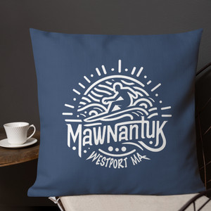 Bring coastal vibes home with the MAWNANTUK – Sun Surfer Pillow, inspired by Westport’s legendary shoreline and Gooseberry Island charm.