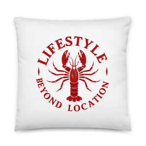 Bring the seafood shack spirit indoors with this bold red lobster pillow.