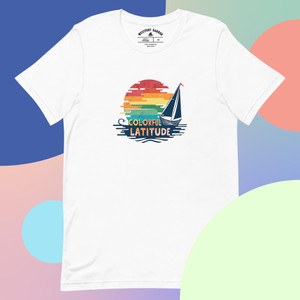Celebrate freedom and color with this vibrant sailing-themed t-shirt.