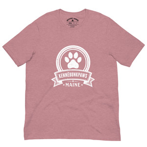 A soft coastal tee with a bold white paw print design.