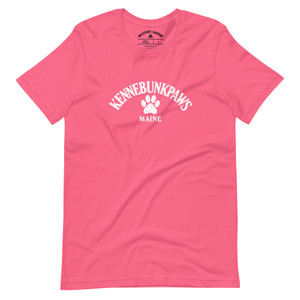 Kennebunkpaws dark tee with white paw print for dog lovers