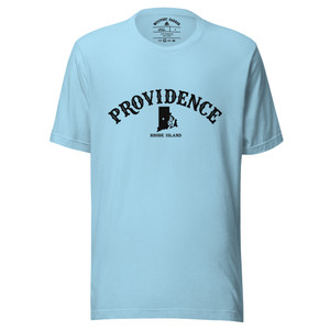 Light tee celebrating Providence, Rhode Island