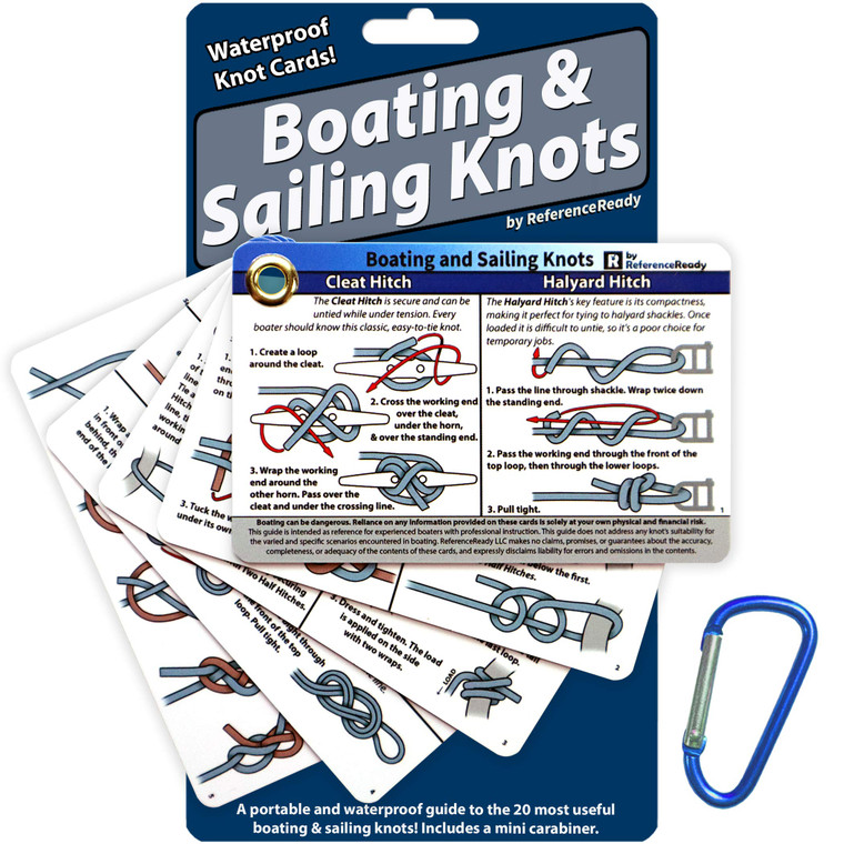 ReferenceReady Boating and Sailing Knot Cards - Waterproof Guide to 20 Nautical Knots - 1761454666