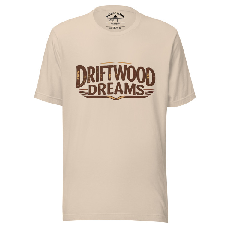 Soft cotton tee inspired by driftwood and daydreams