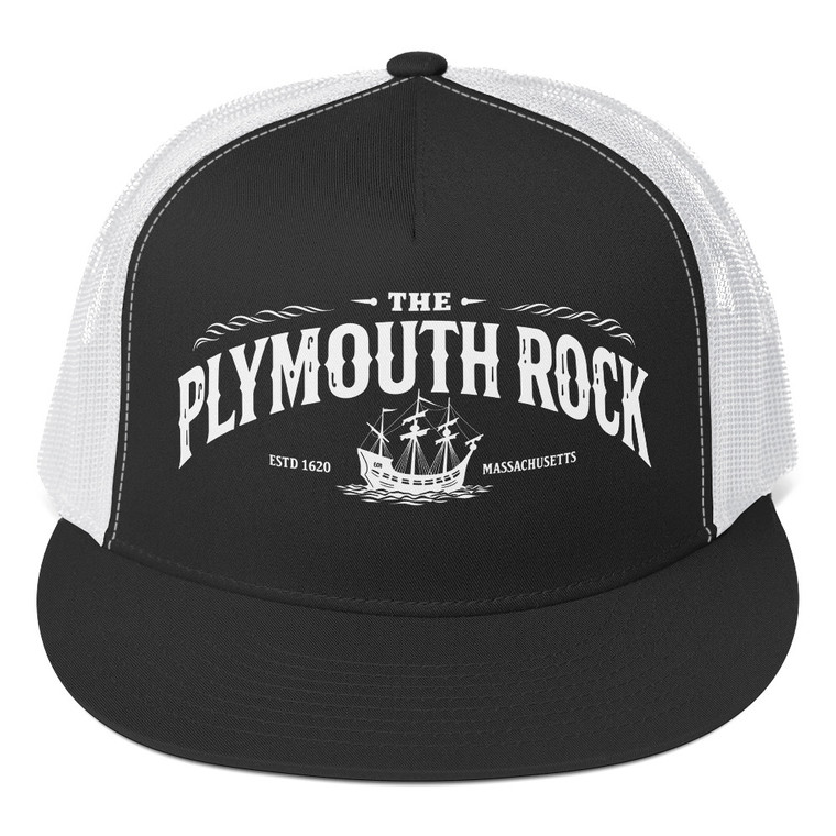 Classic coastal style meets Massachusetts history with The Plymouth Rock Trucker Cap.