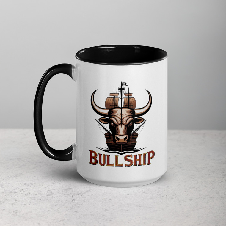 Cut through the “bullship” with this bold, coastal-inspired two tone mug.