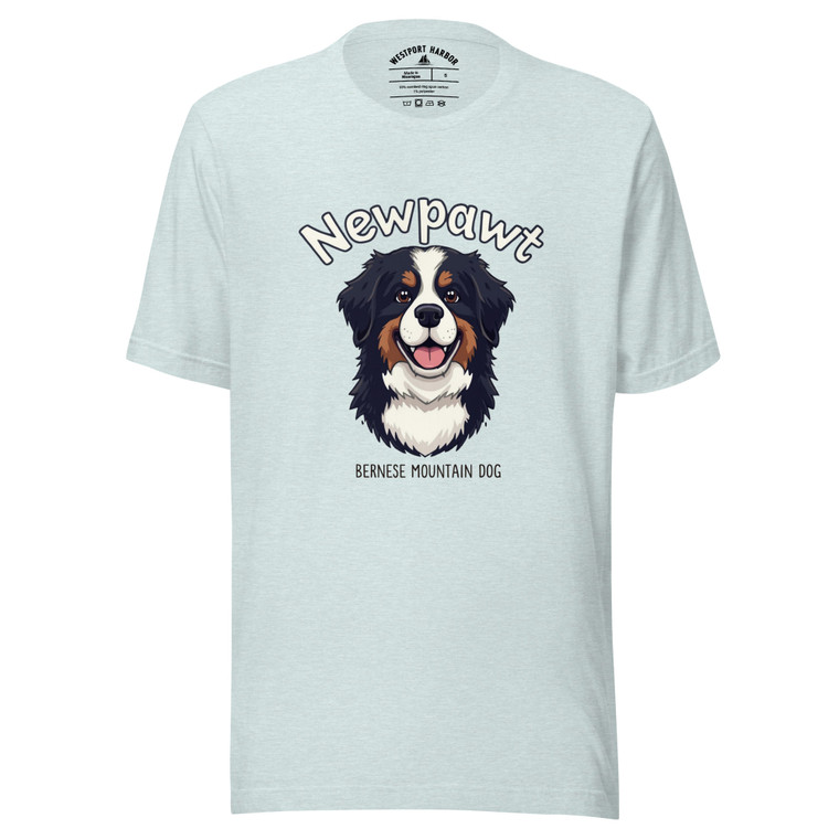 Celebrate the gentle strength of the Bernese Mountain Dog with the soft Newpawt Tee.