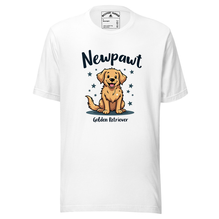 Celebrate your Golden’s sunny spirit with the soft, coastal Newpawt Golden Retriever Tee.