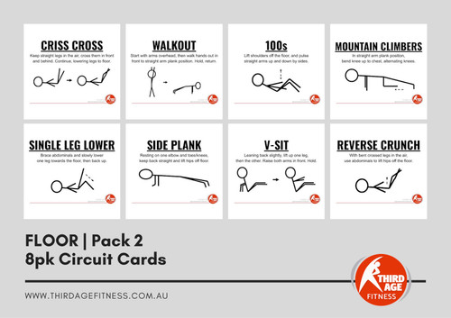 Floor Exercise Circuit Card Pack #2 Summary for older adults fitness classes