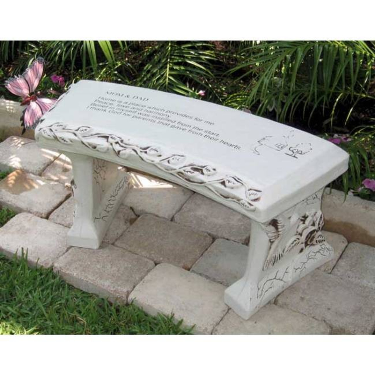 Concrete Garden Bench Personalized Mom And Dad