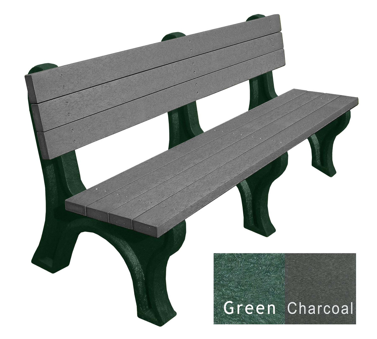 Deluxe Bench 6 Foot Recycled Engravable Plastic Bench