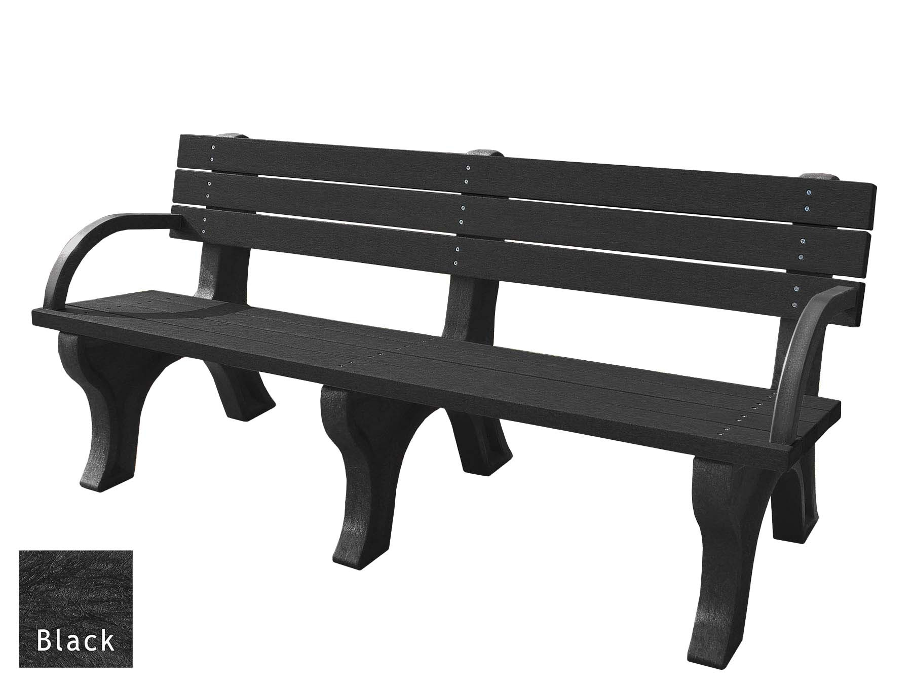 Deluxe Bench 6 Ft. Engraved Recycled Plastic Bench w/Arms