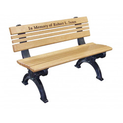 Cambridge Designed Engraved 4 Foot Backed Bench