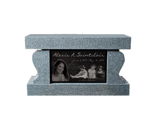 3 Foot Cremation Bench - Bahama Blue