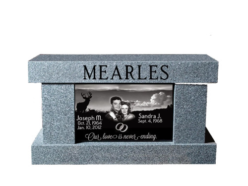 3 Foot Cremation Bench - Bahama Blue