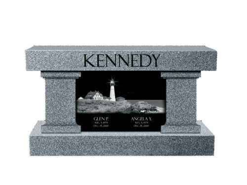 3 Foot Cremation Bench - Bahama Blue