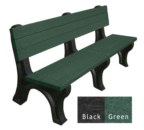 Deluxe Bench 6 Foot Recycled Engravable Plastic Bench