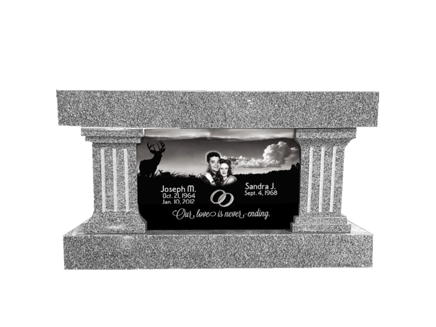 3 Foot Cremation Bench - Super Gray