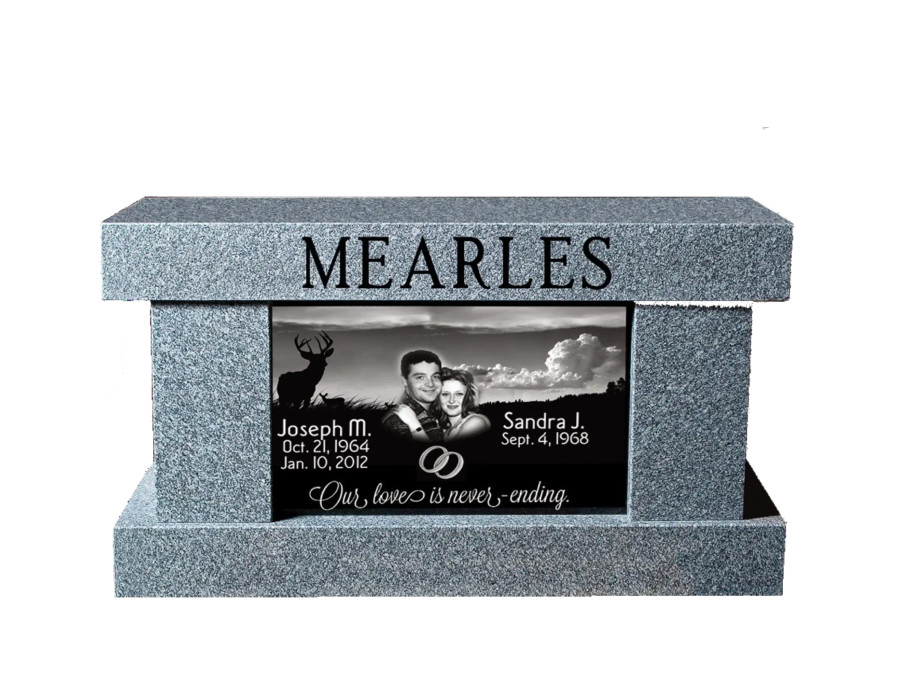 3 Foot Cremation Bench - Bahama Blue