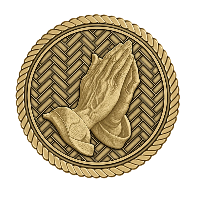 Praying Hands Right Medallion

