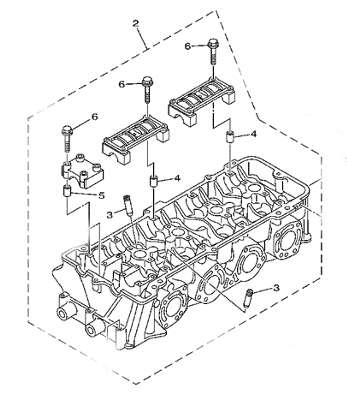 Yamaha SVHO Cylinder Head Assembly, 6S5-11102-20-00