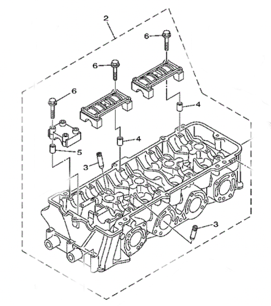 Yamaha SVHO Cylinder Head Assembly, 6S5-11102-20-00