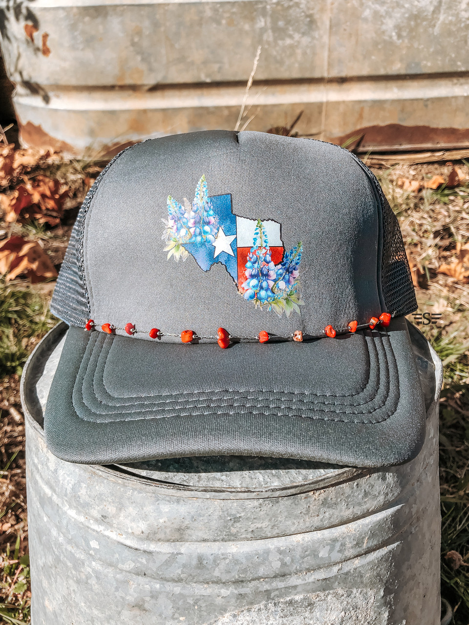 Blue and White TX Trucker Hat with Chain Custom TX cap available! DM to purchase #texas #texas  main image 3