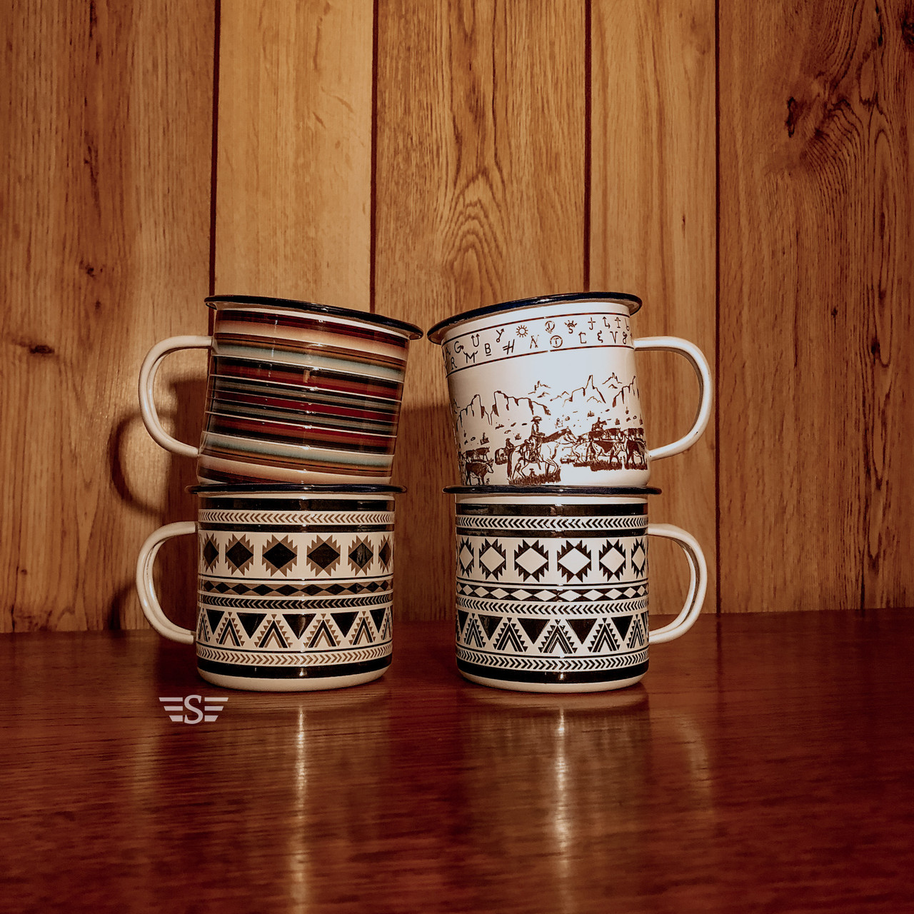 Western Enamel Coffee Cup - Flying S Company