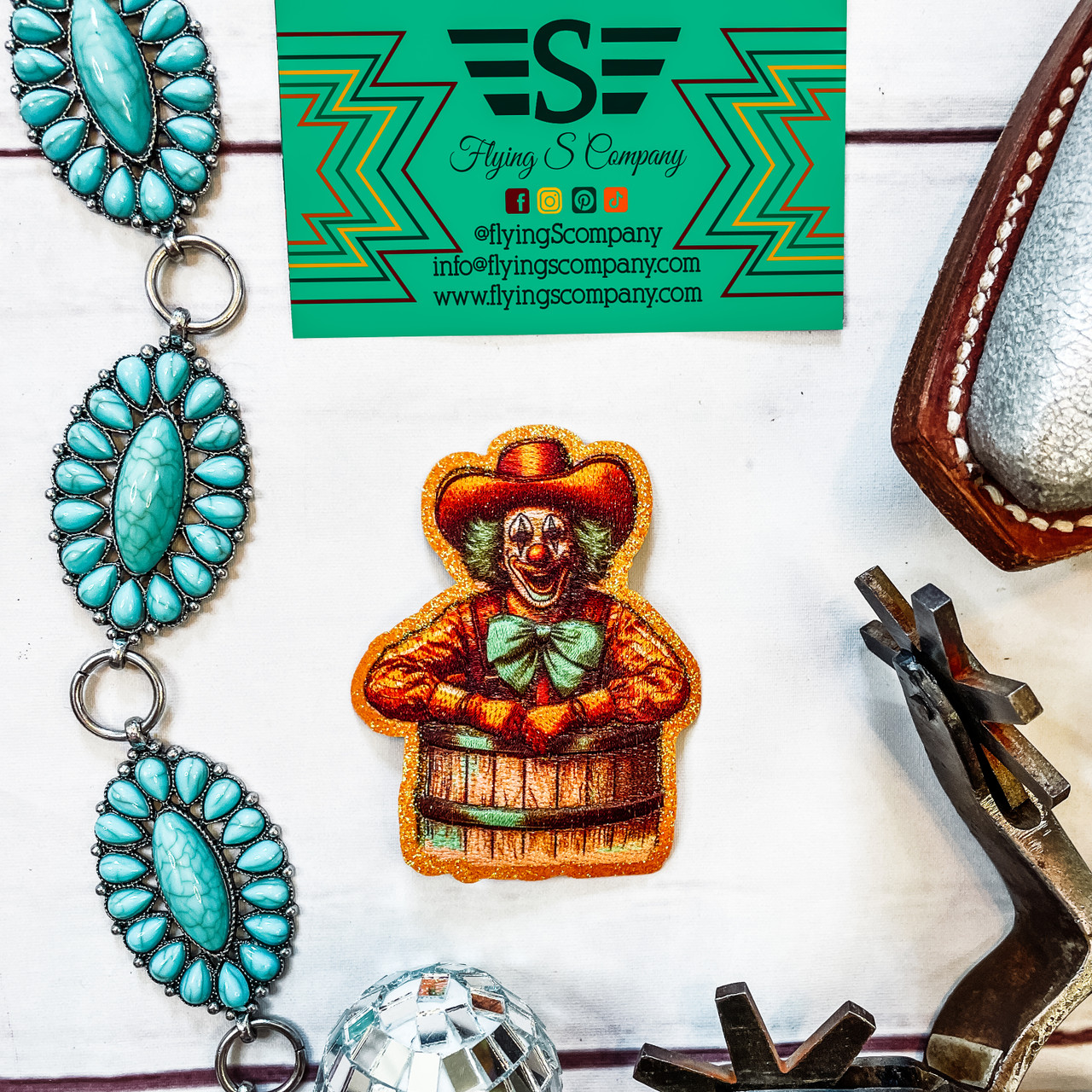 Retro Rodeo Clown Patch Patch ONLY Flying S Company retro-rodeo-clown-patch-patch-only-flying-s-company