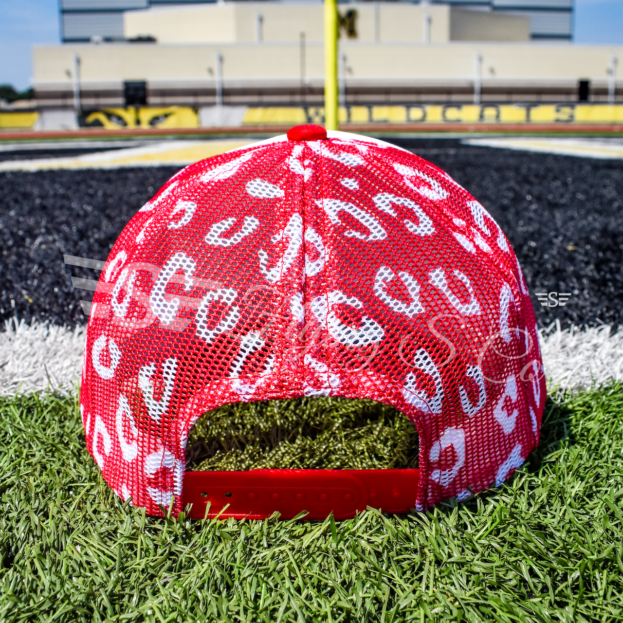 Leopard Print Mesh Trucker Cap with Red Gem Statement Flower 49e6bd5960d1427ea30108771c1c1d  main image 3