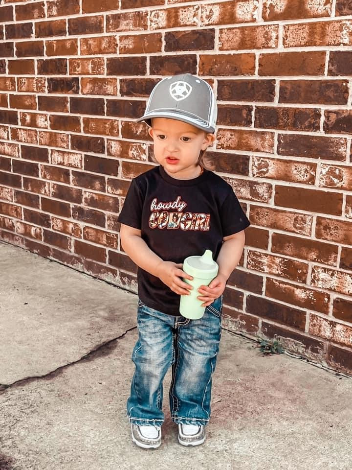 Kids Howdy Cowgirl Tee - Flying S Creations