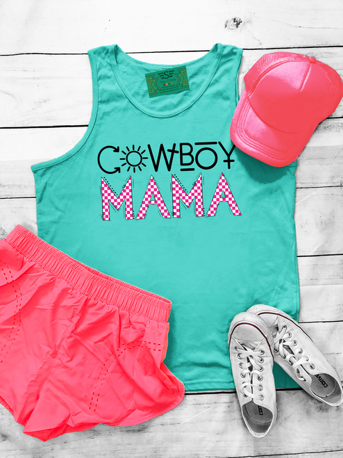 tank, tanktop, turquoise, sleeveless, western tank, western tanktop, cattle, western, rodeo, cowkid, cowboy, cowgirl, mama