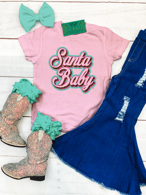 graphic tee, t-shirt, shirt, ranch, cattle, cow, cows, horse, horses, cattle women, rancher, western, punchy, ranchy, desert, cowboy, cowgirl, santa baby, christmas, holiday, steer, festive, festivities, santa, leopard, pink