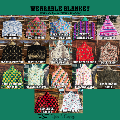 wearable blanket, hooded blanket, Cattle brand, livestock brand, brand, ranch, ranching, blanket, cozy, warm, gift, christmas, ranch name, tractor, aztec, ranch