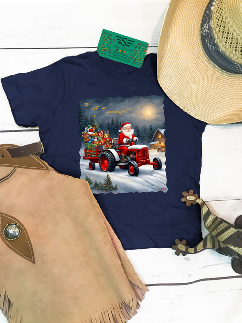 graphic tee, t-shirt, shirt, ranch, cattle, cow, cows, horse, horses, cattle women, rancher, western, punchy, ranchy, desert, cowboy, cowgirl, santa baby, christmas, holiday, steer, festive, festivities, santa, tractor, farmer santa