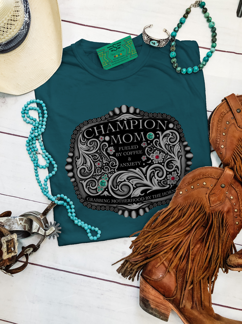 graphic tee, t-shirt, shirt, ranch, cattle, cow, cows, horse, horses, cattle women, rancher, western, punchy, ranchy, cowboy, cowgirl, buckle, turquoise