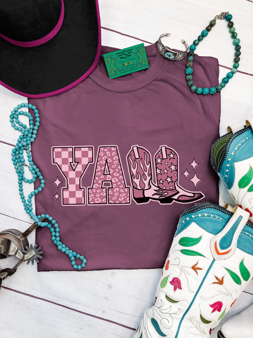 graphic tee, t-shirt, shirt, ranch, cattle, cattle women, rancher, western, punchy, ranchy, desert, cowboy, cowgirl, livestock, rodeo,  saddle, ya'll, fall, boots