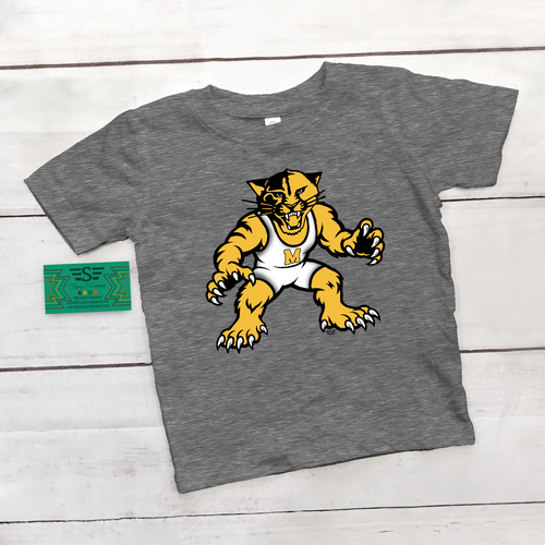 Bring the heat this season with our bold Wrestling Wildcat Tee — a fierce, retro-inspired mascot design that shows off your Madill pride in a big way. This tee features a rugged golden wildcat in a classic white singlet, ready to take on any match. Perfect for wrestlers, parents, fans, and anyone who wants standout school-spirit style. Soft, comfortable, and made for everyday wear, this one is a must-have for mat season and beyond.